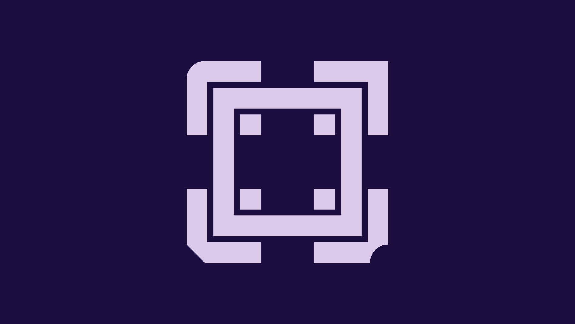 Purple square framed with dots in each corner